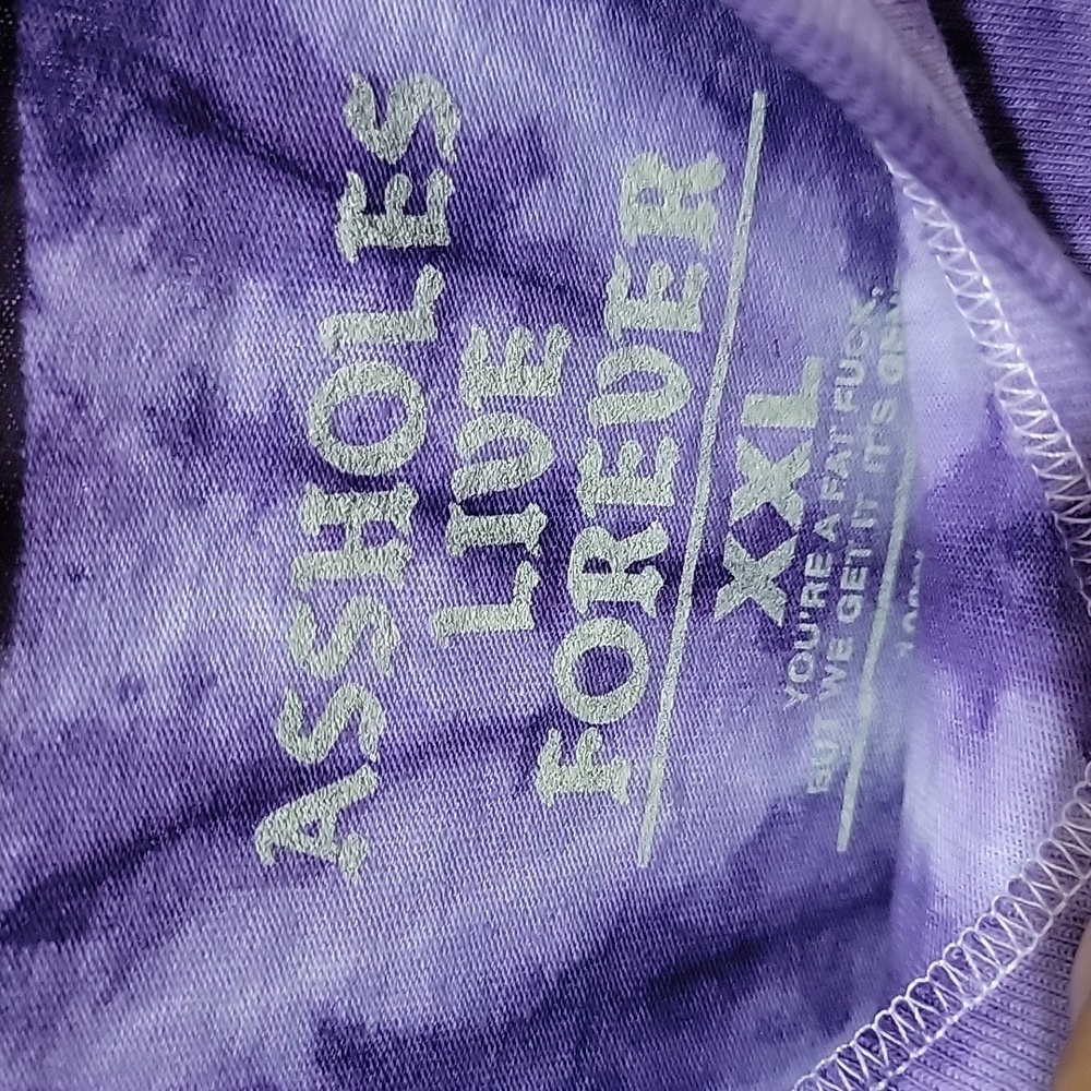 NWOT Assholes Live Forever Size 2XL Purple Tie Dye T-shirt Fits Like XL Unisex - Picture 8 of 10